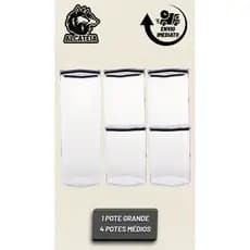 Kit 5 Potes Hermeticos Sextavado Acrílico - Organizadores de Alimentos - Envio Imediato