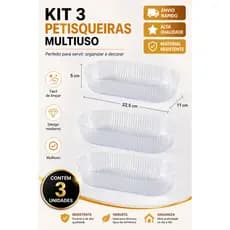 Kit 3 Petisqueiras Acrílico Para Aperitivo Molhos Decoração