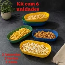 Kit 6 Travessas Pote Para Petiscos Batata Frita Salgadinho Petisqueira Plástica - ENVIO IMEDIATO