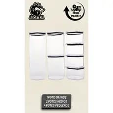 Kit Pote Hermético 7 Unidades Modelo Sextavado- Envio Imediato