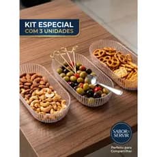 Kit 3 Petisqueiras Acrílico Premium