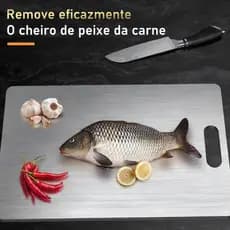 Tábua Corte Inox 304 Antibacteriana, 30cm, Antimofo, Não Enferruja, Ideal para Carnes