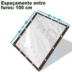 Cortina Toldo 3M*3M Lona Impermeável Dupla Face Ilhós Sacada Portão Quintal