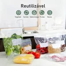 Kit 20 Sacos Herméticos Para Armazenar Alimentos Reutilizável PE para Alimentos /Bijuterias /Roupas