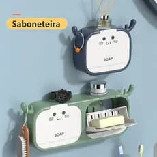 Porta Sabonete Saboneteira Suporte De Sabonete Plástico Adesivo Montado Na Parede Para Banheiro