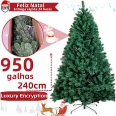 Árvore de Natal Verde Tradicional luxo 1,50m 1,80m 2,10m 2,40m  - Decoração Festiva Luxuosa para Natal