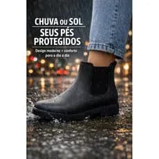 Bota Galocha Emborrachada Antiderrapante Feminina/Masculina Cano Curto Semi Tratorada Confortável Casual  Moda