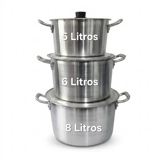 Kit Panelas de Alumínio para Feijoada Jogo de Panela 3 peças Kit Feijoada Caçarola Media