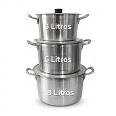 Kit Panelas de Alumínio para Feijoada Jogo de Panela 3 peças Kit Feijoada Caçarola Media