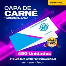 450 CAPAS DE CARNÊ PERSONALIZADAS - DESTAQUE SUA MARCA COM ESTILO