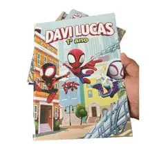 Caderno Personalizado Brochura 96 Fls Qualquer Tema a sua escolha | Já com nome do aluno