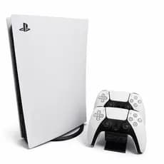Suporte Base Vertical PS5 + Suporte 2 Controle de Mesa DualSense Pro/ Slim/ Standard com Mídia
