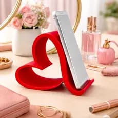 Suporte Celular Formato Coração | Porta Smartphone Mesa Antiderrapante Decorativo Presente