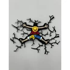 Luffy Impacto 3D (Efeito Explosão) | Decoração One Piece Parede Quebrando Gamer Geek
