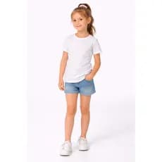 Camiseta Infantil Branca Lisa 100% Algodão Confortável Unissex Tam M
