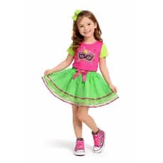 Saia Tutu Infantil Carnaval Verde Preto Fantasia Menina Oferta