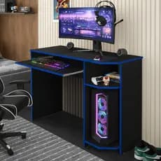 Mesa Gamer com Prateleiras e Espaço para CPU – Ideal para Computador, Estudos e Trabalho