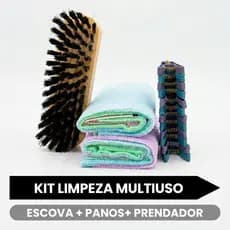 Kit Limpeza Completo Escova Tira Pelos Pet + Pano de Microfibra Para Limpeza + Prendedor Roupa