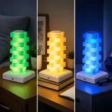 Luminária Noturna LED USB, recarregável, Abajur Decorativo Touch, Luz Ambiente Moderna