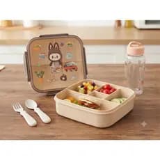 Kit Lancheira Infantil Completa Marmita Com Garrafa e Talheres Escolar BPA Free Pronta Entrega