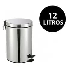 Lixeira Inox Com Pedal E Balde Interno Lixeira de Cozinha 12 e 5 Litros Para Saco de Lixo Pequeno Grande Moderna