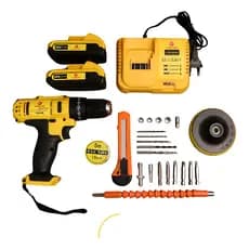 Parafusadeira Furadeira De Impacto Yamonaco YMO-2024 A Bateria 20v Amarelo Mandril 3/8 2 Em 1 127/220v 50hz