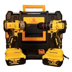 Parafusadeira E Chave De Impacto Yamonaco A Bateria 20v Amarelo Kit Maleta 2 Baterias 520nm 127/220v 60hz