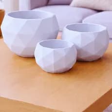 Trio de Vasos Decorativos Geométricos – Modernos e Minimalistas para Decoração