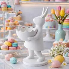 Coelho Decorativo Páscoa Porta Ovos Bombons Enfeite Mesa Cozinha Sala Decoração Moderna Minimalista Porta Doces