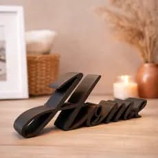 Letreiro Decorativo Home Minimalista 19cm | Enfeite Moderno para Sala, Quarto e Escritório Elegante