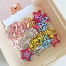 Kit 6/12/18 Presilha De Cabelo Menina Estrela Com Glitter Para Cabelo Aleatorio