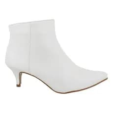 Bota Feminina Cano Curto Bico Fino 180125 Siena Branco