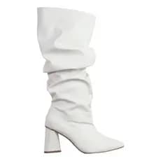 Bota Fem Slouchy Salto Médio 23021 Napa Off White Lançamento