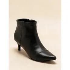 Bota Feminina Cano Curto Bico Fino 180125 Napa Preta