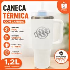 Copo Térmico Grande 1200ml Inox - Seu Nome/Logo Gravado a Laser
