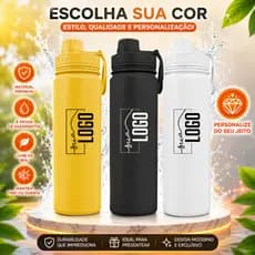 Garrafa Fresh Térmica Inox Personalizada com sua Logo e Nome Gravados a Laser Grátis – Tamanhos Variados