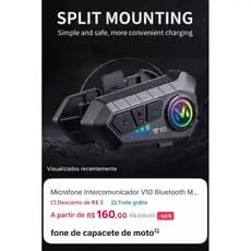 microfone intercomunicador v10 Bluetooth
