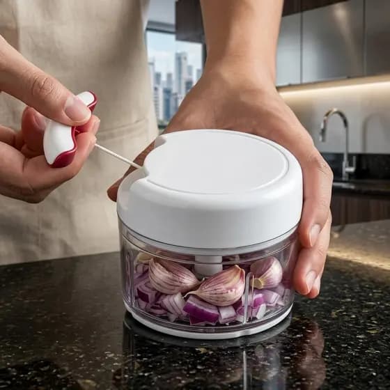 Triturador Picador Manual De Temperos 170 ML Linha Cozinha Prática Copo Acrílico Resistente Queima De Estoque
