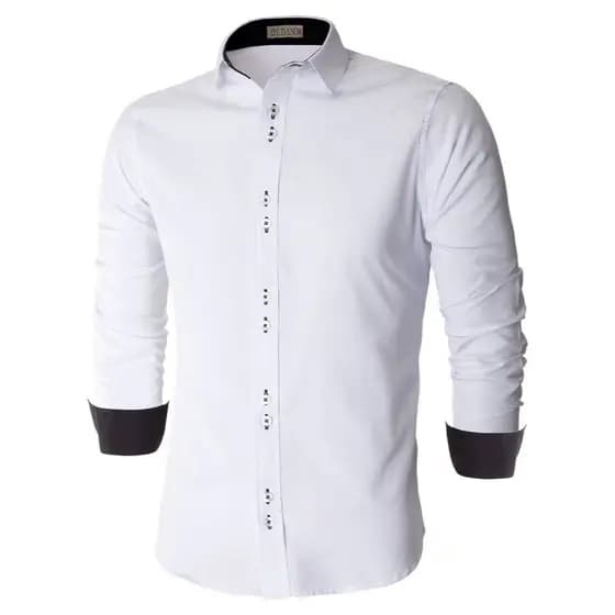 Camisa Social Masculina Slim Fit Manga Longa Não Amassa Algodão Confortável Camisa Social Slim Branca Preta Azul Marinho