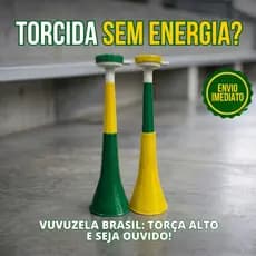 Corneta Vuvuzela Brasil Torcida Futebol Barulhenta Verde Amarela Acessório para Copa e Jogos