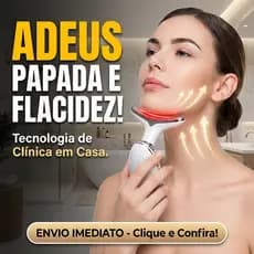 Massageador Facial LED Anti Rugas Papada Flacidez Rosto Pescoço Lift USB