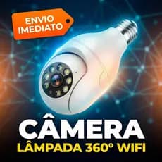 Câmera Lâmpada 360 Wifi Segurança IP Visão Noturna FullHD1080p Bivolt Sensor Movimento Monitoramento