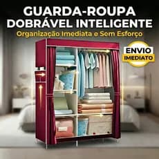 Guarda Roupa Dobrável Armário Organizador Multiuso Roupeiro Cabideiro Sapateira