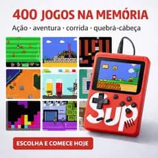 Mini Video Game Sup Game Box 400 Jogos Em 1 Portátil Jogos Antigos controle 2 pessoas Saída AV p/ TV