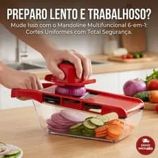 Cortador de Legumes 6 em 1 Fatiador Ralador Multifuncional com Protetor de Mãos para Cozinha Prática