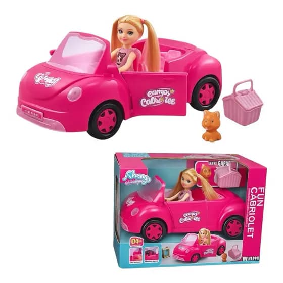 Carrinho Conversível Rosa Boneca E Acessórios Brinquedo