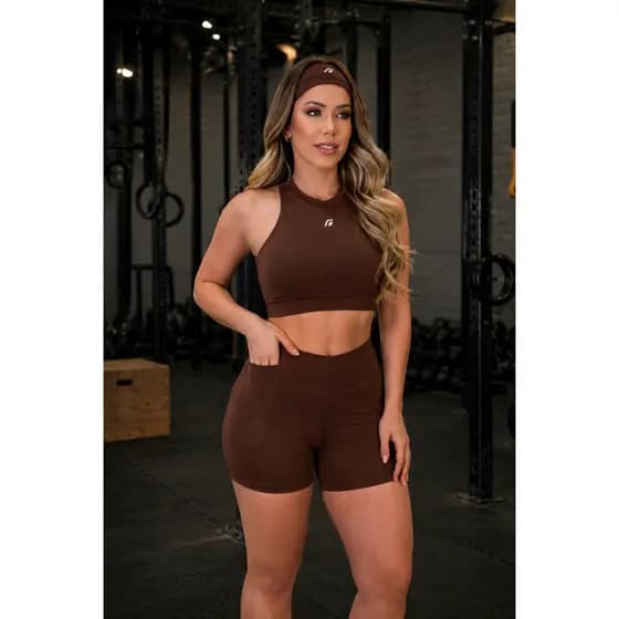 CONJUNTO fitness para academia - top e short com bolso