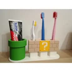 super mario - suporte para pasta de dente - decoração