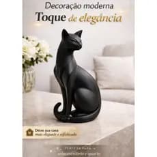 Estátua Decorativa Gato Minimalista Escultura Elegante Decoração Moderna