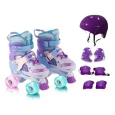Patins Quad Sereia rodas de led tamanho regulável com ou sem  kit de proteção